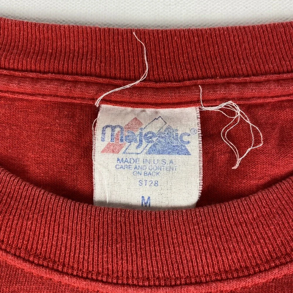 Vintage Boston Red Sox T-Shirt Mens Medium Red MLB Baseball Majestic Tee - Picture 5 of 11